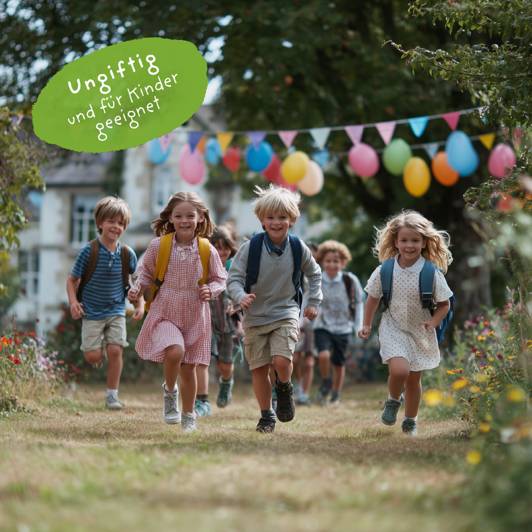 5 Blumenmurmeln im Tütchen zur Einschulung "Endlich Schulkind"