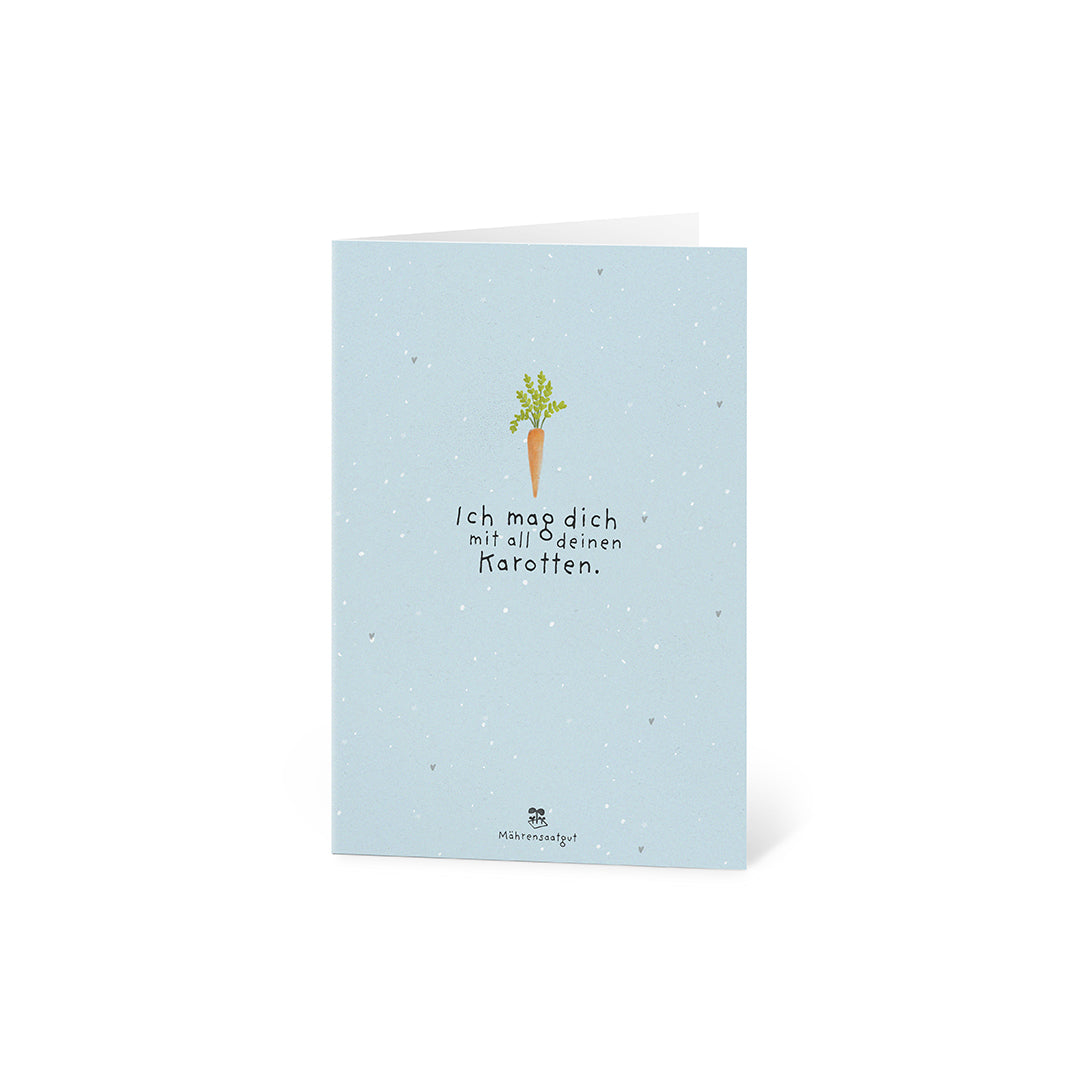 Grußkarte - Ich mag dich mit all deinen Karotten