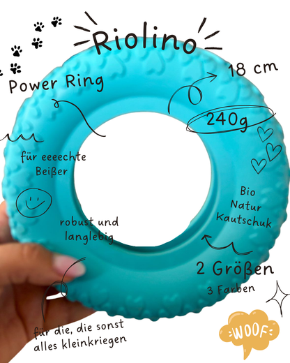 Riolino Robuster Hundespielzeug-Kauring für starke Kauer