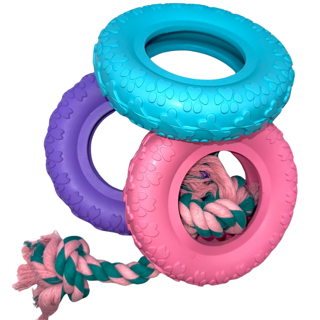 Riolino Robuster Hundespielzeug-Kauring für starke Kauer Velvet