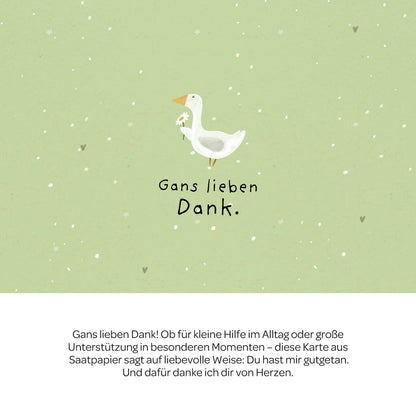 Grußkarte - Gans lieben Dank