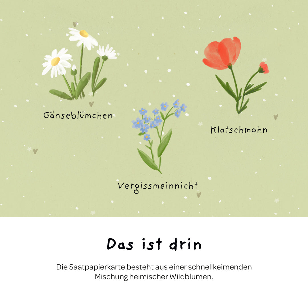 Grußkarte - Hat die Blume einen Knick, war die Hummel wohl zu dick
