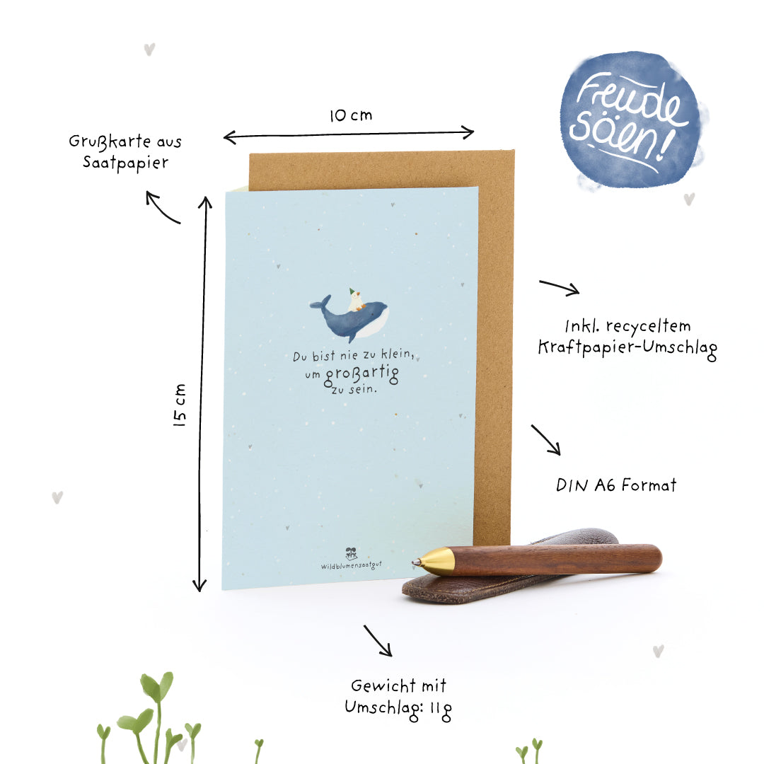 Grußkarte - Du bist nie zu klein, um großartig zu sein