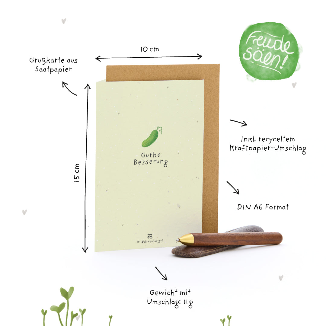 Grußkarte - Gurke Besserung