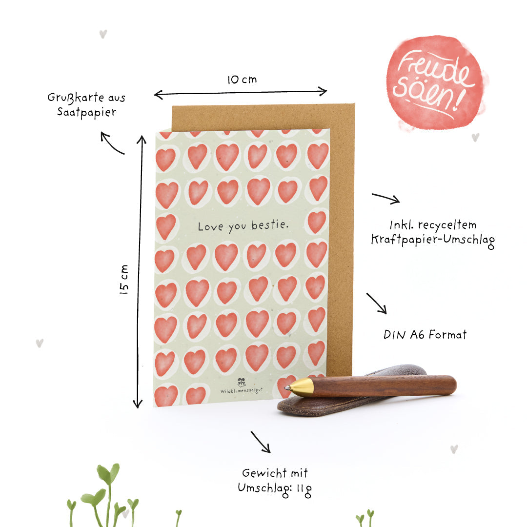 Grußkarte - Love you bestie