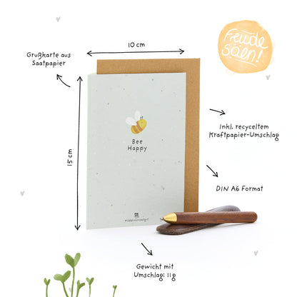 Grußkarte - Bee Happy
