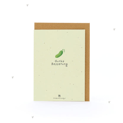 Grußkarte - Gurke Besserung
