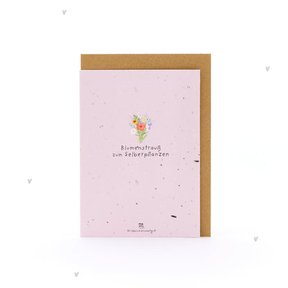 Grußkarte - Blumenstrauß zum Selberpflanzen