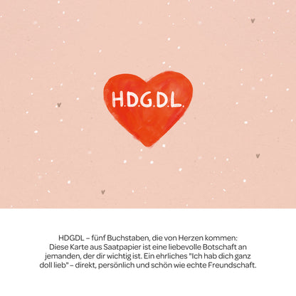 Grußkarte - HDGDL - Hab dich ganz doll lieb