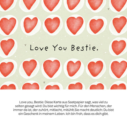 Grußkarte - Love you bestie