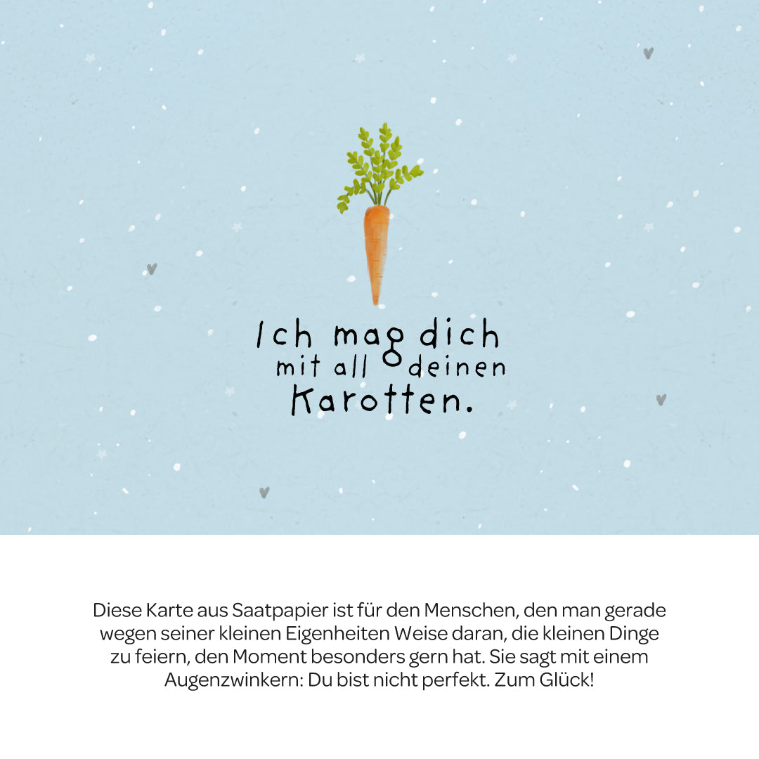 Grußkarte - Ich mag dich mit all deinen Karotten