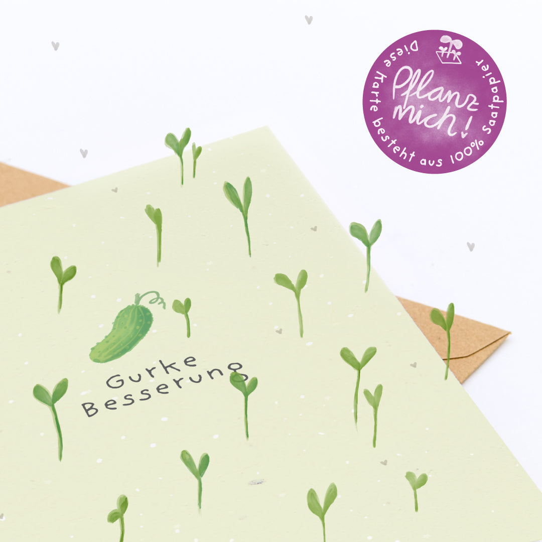 Grußkarte - Gurke Besserung
