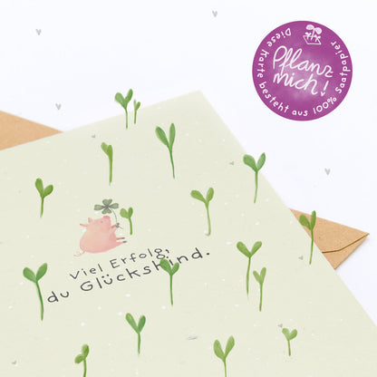 Grußkarte - Viel Erfolg, du Glückskind!