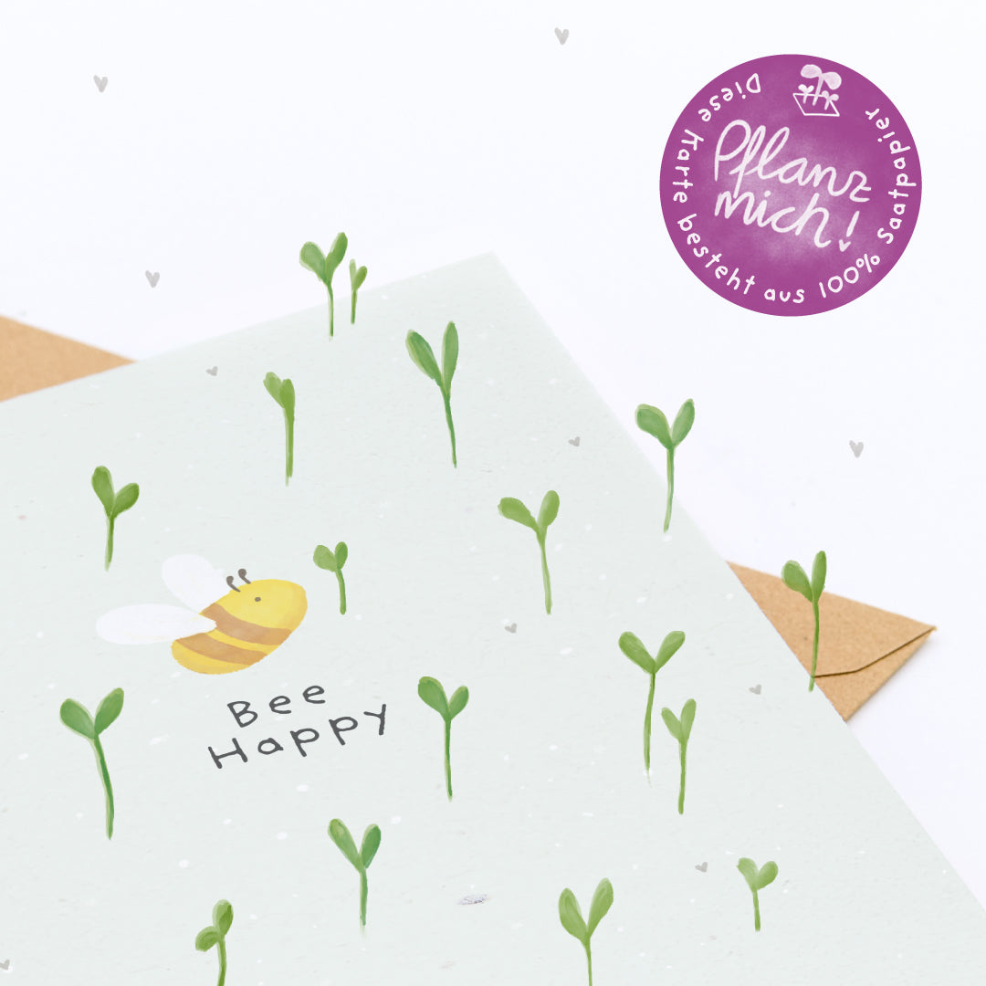 Grußkarte - Bee Happy