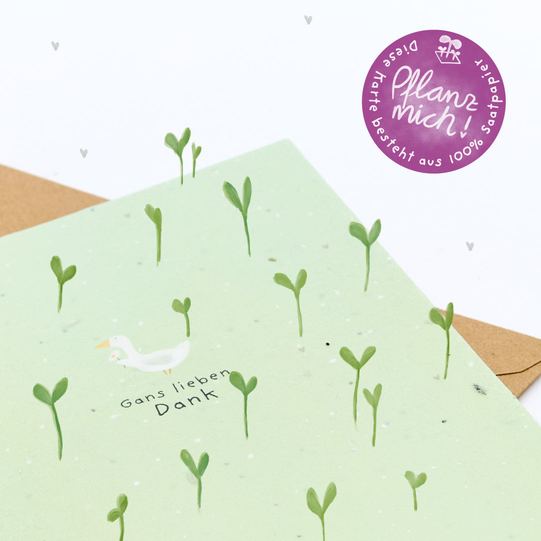 Grußkarte - Gans lieben Dank