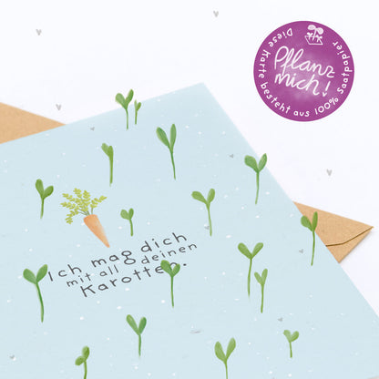 Grußkarte - Ich mag dich mit all deinen Karotten