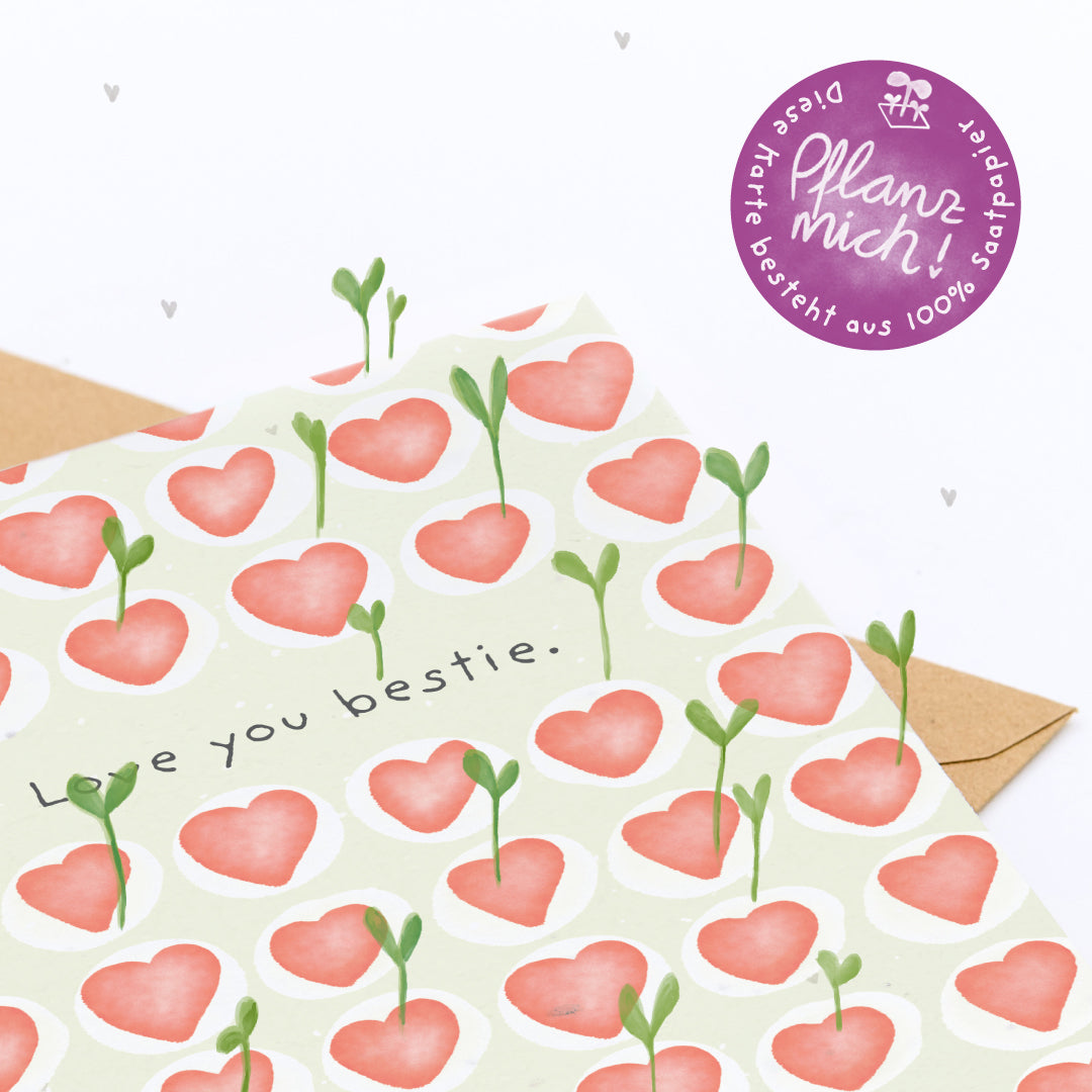 Grußkarte - Love you bestie