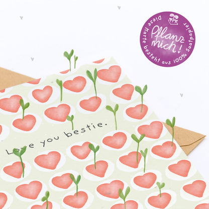 Grußkarte - Love you bestie