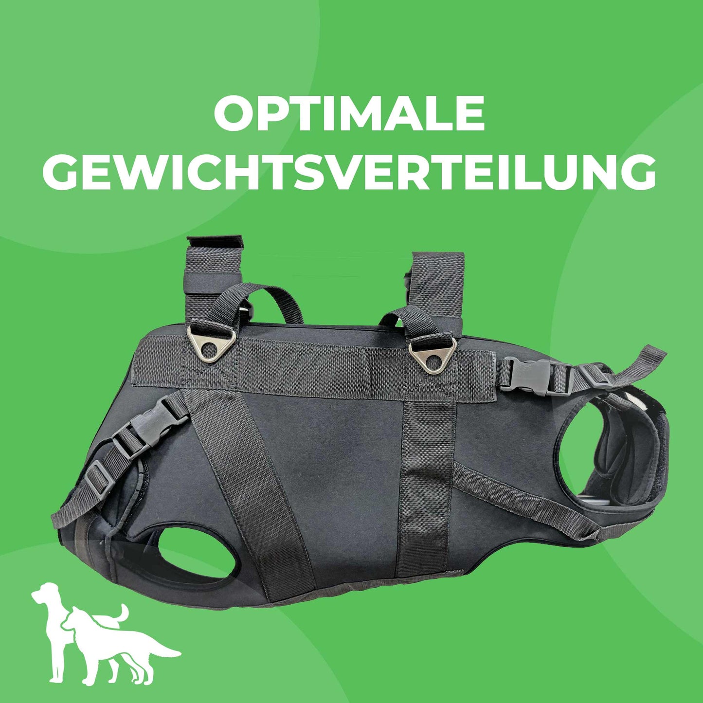 Durchgehende Tragehilfe für Hunde