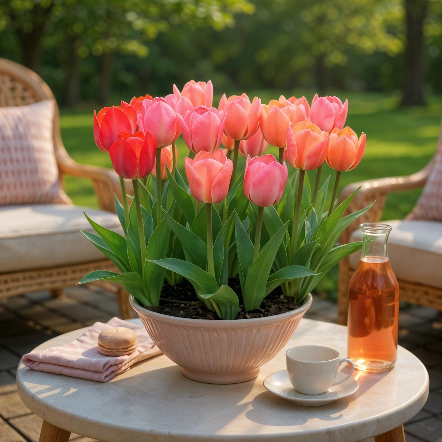 Blumenzwiebeln Tulpe Pink & Red – 40 Blumenzwiebeln – Zweifarbige Tulpen in Rosa & Rot – Frühjahrsblüher für Beet, Balkon & Terrasse – Pflegeleicht