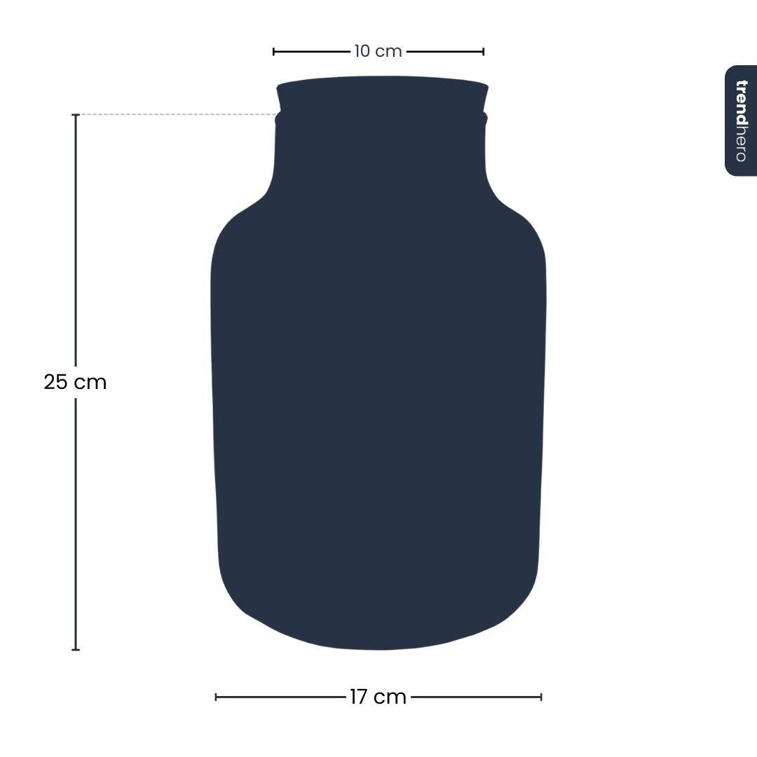 Terrarium Flasche – Geschlossene Glasflasche mit Korken & LED-Beleuchtung – Höhe 24,5cm Ø17cm – Dekoratives Pflanzenterrarium aus Recyclingglas