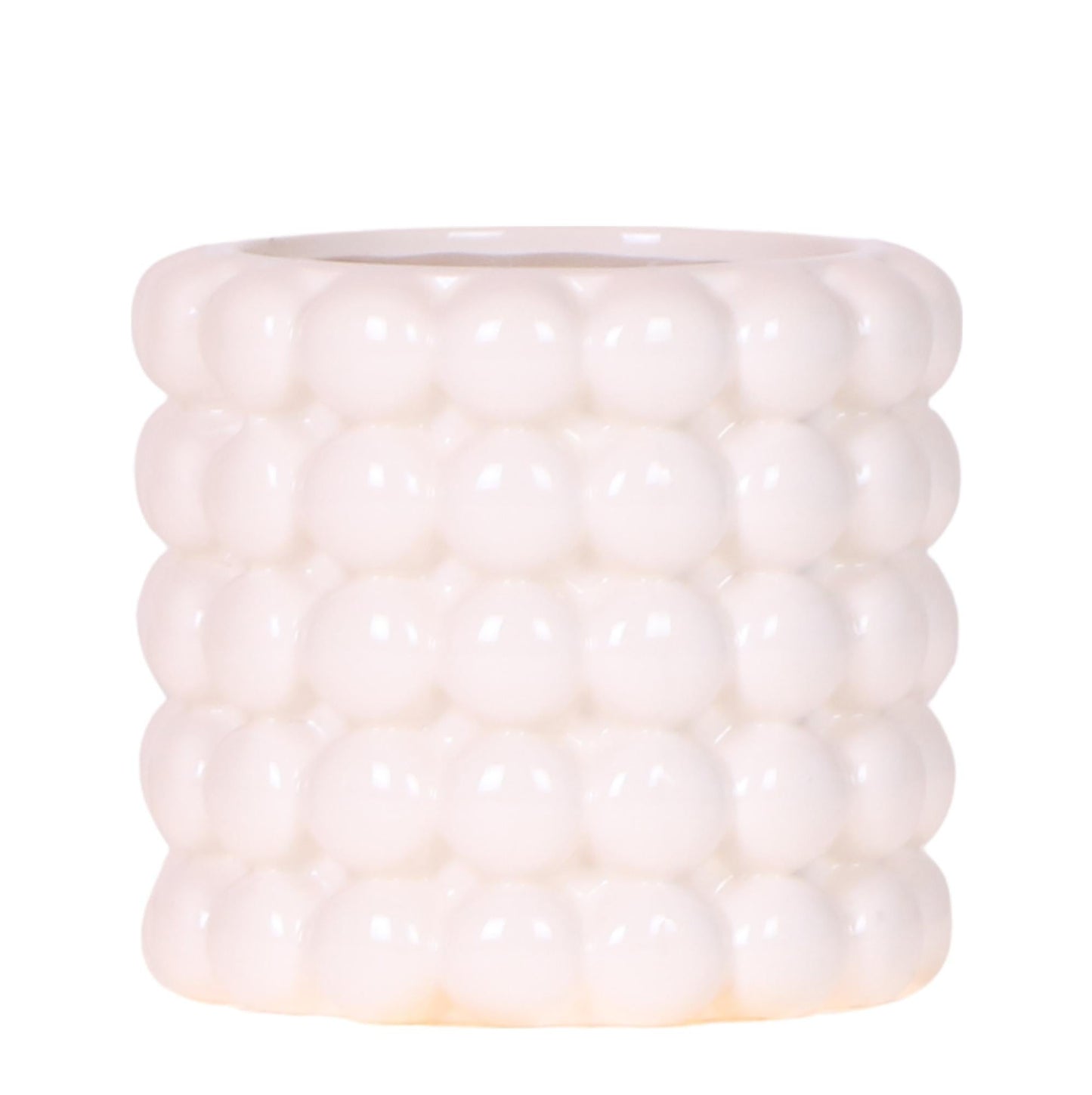 Poppy Pflanztopf – Weiß – Ø9cm – Dekorativer Blumentopf in Keramikoptik – Moderner Übertopf für Zimmerpflanzen & Orchideen – Stilvolles Wohnaccessoire